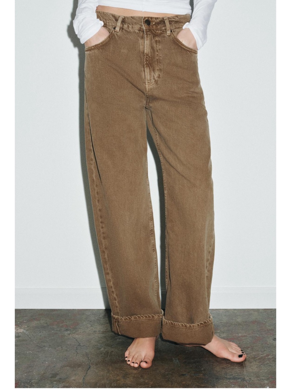 Zara Mid-Rise Brown Jeans NWT - Picture 2 of 7
